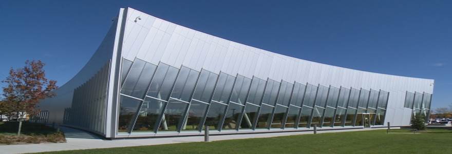 The $15-million library in the City of Vaughan features lots of light, glass walls, and open spaces.