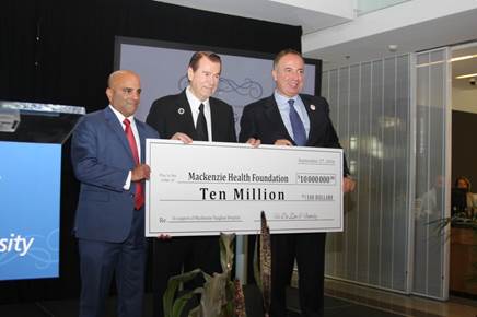 Vic De Zen & Family Donates $10 Million To Mackenzie Health Foundation
