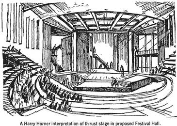 Sketch of a proposed theatre inside the St  Lawrence Centre, Globe and Mail, March 20, 1965 