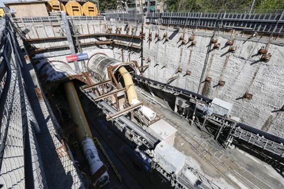 Work progresses at the Eglinton Crosstown East Launch site, where a tunnel makes it's way to Yonge St.