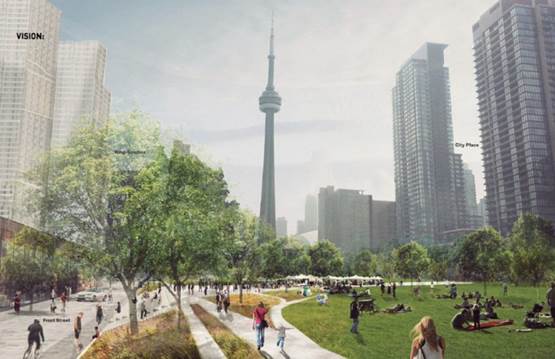 A 21-acre park over the rail corridor would transform the downtown core.