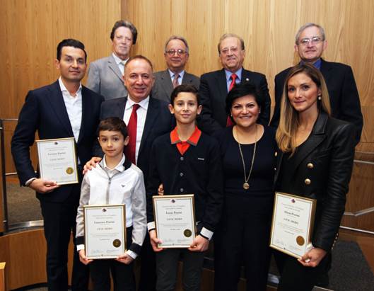 Ward 3 Civic Hero Award presented to the Fiorini family