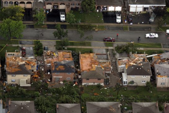 Hundreds of homes were damaged when a tornado struck Vaughan in 2009.