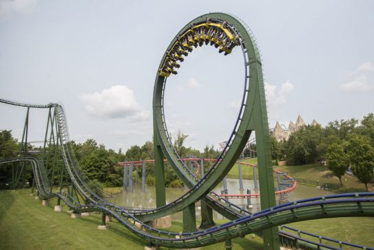 SkyRider was the first stand-up roller-coaster in Canada when it opened in 1985.